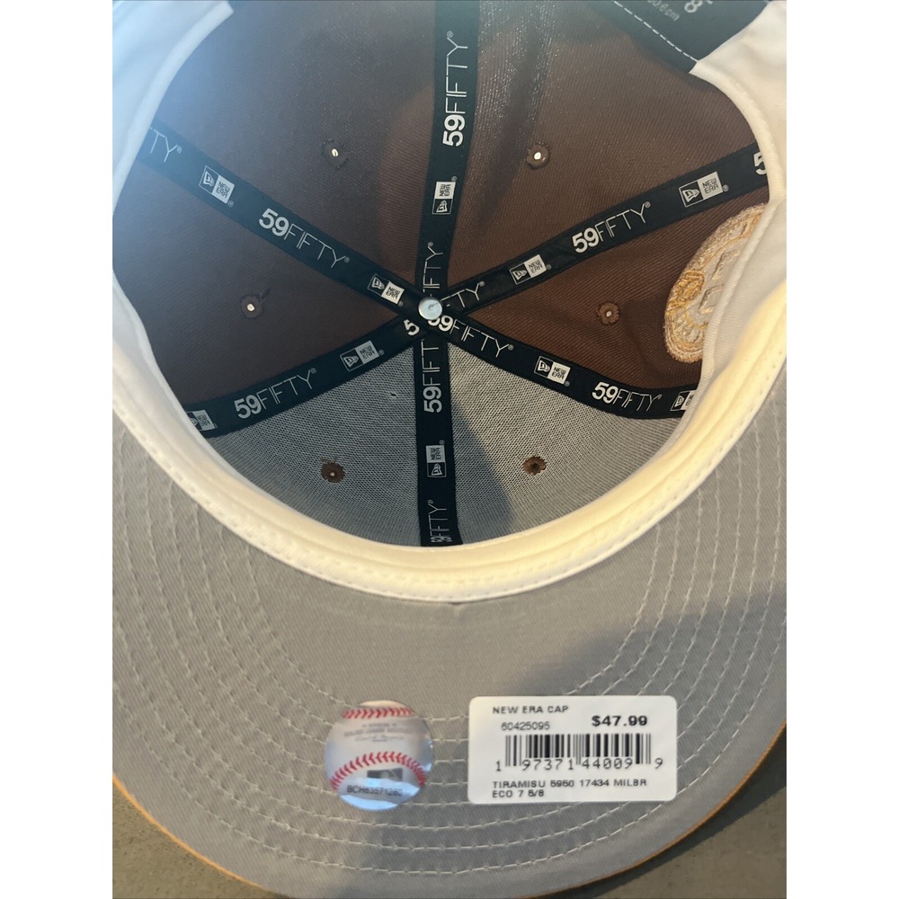 New Era Milwaukee Brewers Tiramisu Brown 59FIFTY Hat Cap Size 7 5/8 NWT - Picture 7 of 7